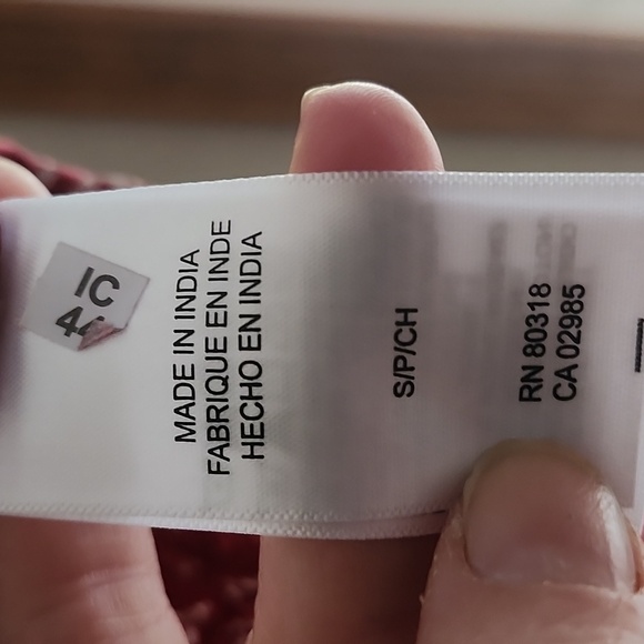 Lucky Brand Red & White Patterned Blouse Small - Picture 7 of 11